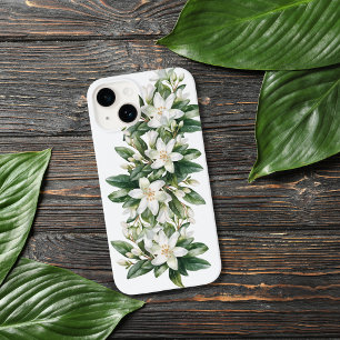 Witte bloemengebouwen bloemen Case-Mate iPhone 14 hoesje