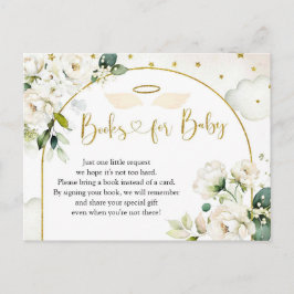 Witte Bloemengel Baby Heaven Zond Boeken Voor Baby Uitnodiging Briefkaart