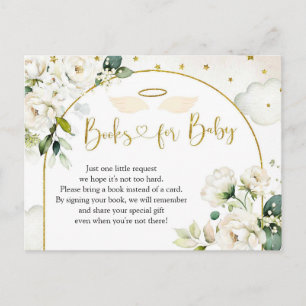 Witte Bloemengel Baby Heaven Zond Boeken Voor Baby Uitnodiging Briefkaart