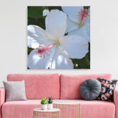 Witte bloemengeur gewikkelde canvas afdruk (Insitu (Woonkamer))
