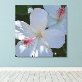 Witte bloemengeur gewikkelde canvas afdruk (Insitu (Houten vloer))