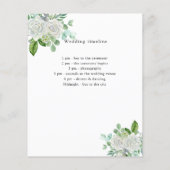 Witte bloemengroen bruiloft programma details (Achterkant)