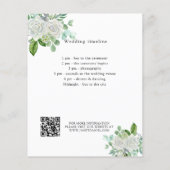 Witte bloemengroen bruiloft programma details QR (Achterkant)