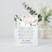 Witte bloemengroen sympathie dank u nota Kaart (Staand voorkant)