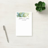 Witte bloemengroene bladeren elegante rustieke bru post-it® notes (Kantoor)
