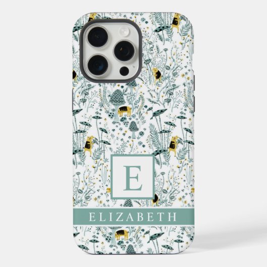 witte bloemengroene bloemen iPhone hoesje (Achterkant)