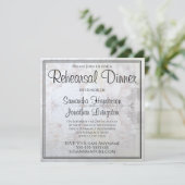 Witte bloemenharten golven bruiloft repetitie dine kaart (Staand voorkant)