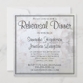 Witte bloemenharten golven bruiloft repetitie dine kaart (Voorkant)