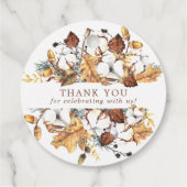 Witte bloemenherfst herfst bladeren bruiloft dank bedankjes labels (Achterkant)