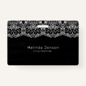 Witte bloemenkant badge (Achterkant)