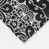 Witte bloemenkant fleece deken (Hoek)