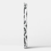 Witte bloemenkant: zwarte achtergrond. Case-Mate iPhone case (Achterkant / Links)