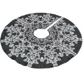 Witte bloemenkant zwarte damast kerstboom rok (Gekanteld)