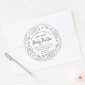 Witte bloemenkrans bodybutter of scrub ronde sticker (Envelop)