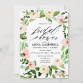 Witte Bloemenkrans Bruids Douche Uitnodiging (Voorkant)