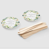 Witte bloemenkrans bruiloft handwaaier (Niet-gemonteerd)