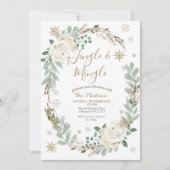 Witte bloemenkrans Jingle & Mingle Winter Kaart (Voorkant)