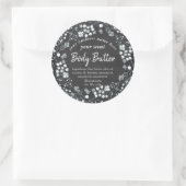 Witte bloemenkrans krijtbord body butter ronde sticker (Tas)