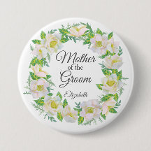 Witte bloemenkrans moeder van de bruidegom