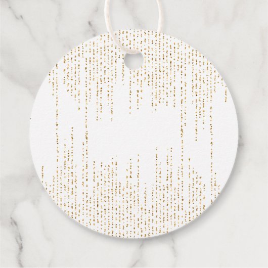 Witte Bloemenkruis Gouden Glitter Script Bedankt Bedankjes Labels (Achterkant)