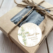 Witte Bloemenkruis Gouden Glitter Script Bedankt