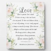 Witte bloemenliefde faalt nooit Bijbel Verse bruil Fotoplaat (Voorkant)