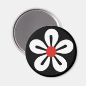 Witte bloemenmagneet magneet (Voorkant / Achterkant)