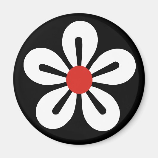 Witte bloemenmagneet magneet (Voorkant)