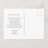 Witte bloemenmagnolia's script bewegende aankondig aankondigingskaart (Achterkant)