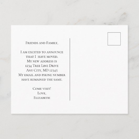 Witte bloemenmagnolia's script bewegende aankondig aankondigingskaart (Achterkant)