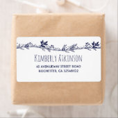 Witte bloemenmarine elegante bruiloft etiket (Insitu)