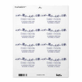 Witte bloemenmarine elegante bruiloft etiket (Full Sheet)