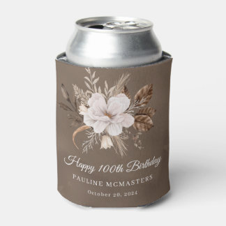 Witte Bloemenneutrale Herfst 100ste Verjaardag Blikjeskoeler