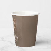 Witte Bloemenneutrale Herfst 100ste Verjaardag Papieren Bekers (Links)