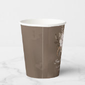 Witte Bloemenneutrale Herfst 100ste Verjaardag Papieren Bekers (Rechts)