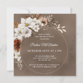 Witte Bloemenneutrale Herfst 30ste Verjaardagsplei Kaart (Voorkant)