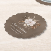 Witte Bloemenneutrale Herfst 60ste Verjaardag Kartonnen Onderzetters (Gekanteld)