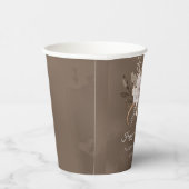 Witte Bloemenneutrale Herfst 70ste Verjaardag Papieren Bekers (Rechts)