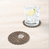 Witte Bloemenneutrale Herfst 80ste Verjaardag Kartonnen Onderzetters (Insitu)