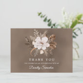 Witte Bloemenneutrale Herfst 90ste Verjaardag Bedankkaart (Staand voorkant)