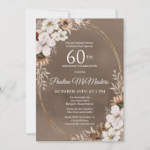 Witte Bloemenneutrale Herfst Boeket 60e Verjaardag Kaart (Voorkant)
