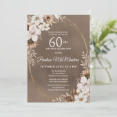 Witte Bloemenneutrale Herfst Boeket 60e Verjaardag Kaart (Staand voorkant)