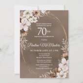 Witte Bloemenneutrale Herfst Boeket 70e Verjaardag Kaart (Voorkant)
