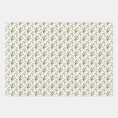 Witte bloemenpaaseieren met patroon inpakpapier vel (Voorkant 3)