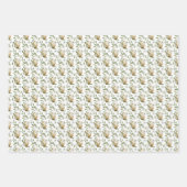 Witte bloemenpaaseieren met patroon inpakpapier vel (Voorkant 2)