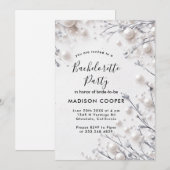 Witte bloemenparels vrijgezellenfeest kaart (Voorkant / Achterkant)