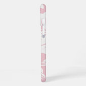 Witte bloemenpatroon achtergrond iPhone hoesje (Linkerkant)