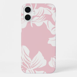 Witte bloemenpatroon achtergrond iPhone 16 plus hoesje