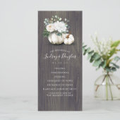 Witte bloemenpompoen herfst bruiloft programma's (Staand voorkant)