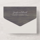 Witte bloemenpompoen rustieke herfst bruiloft all in one uitnodiging (Achterkant)